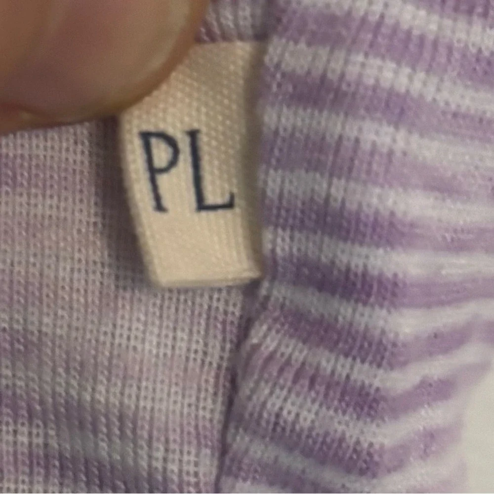 Paige Lauren Baby Sz 0-3 Months Purple White Stripes Romper Made in‎ LA Organic